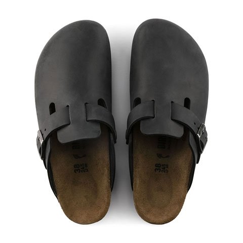 Birkenstock Boston Clog (Unisex) - Black Oiled Leather Dress-Casual - Clogs & Mules - The Heel Shoe Fitters