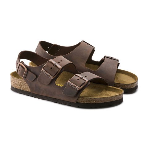 Birkenstock Milano Sandal (Unisex) - Habana Oiled Leather Sandals - Backstrap - The Heel Shoe Fitters
