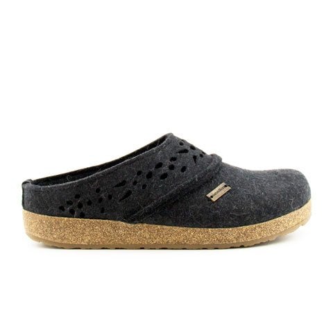 Haflinger Lacey Clog (Women) - Charcoal Dress-Casual - Clogs & Mules - The Heel Shoe Fitters