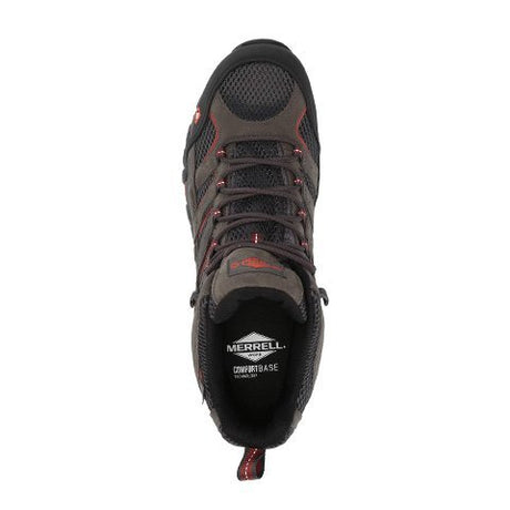 Merrell Work Moab Vertex Mid Composite Toe Work Boot (Men) - Pewter Boots - Work - 6 Inch - The Heel Shoe Fitters