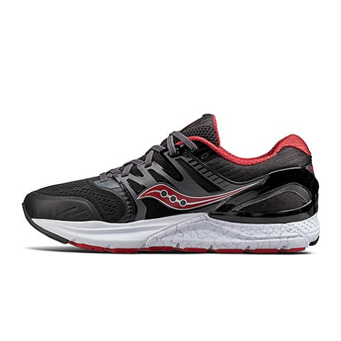 Saucony Redeemer ISO 2 Running Shoe (Men) - Grey/Black/Red Athletic - Running - Stability - The Heel Shoe Fitters