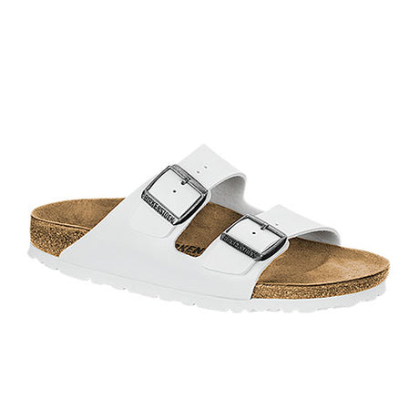 Birkenstock Arizona (Unisex) - White Birko-Flor Sandals - Slide - The Heel Shoe Fitters