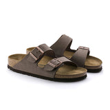 Birkenstock Arizona Narrow (Unisex) - Mocha Birkibuc Sandals - Slide - The Heel Shoe Fitters
