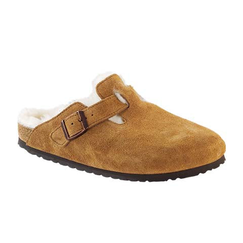 Birkenstock Boston Shearling Clog (Women) - Mink/Natural Dress-Casual - Clogs & Mules - The Heel Shoe Fitters