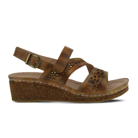 L'Artiste Calanora (Women) - Tan Sandals - Heel/Wedge - The Heel Shoe Fitters