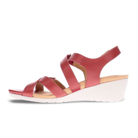 Revere Casablanca Wedge Sandal (Women) - Ruby Metallic Sandals - Heel/Wedge - The Heel Shoe Fitters