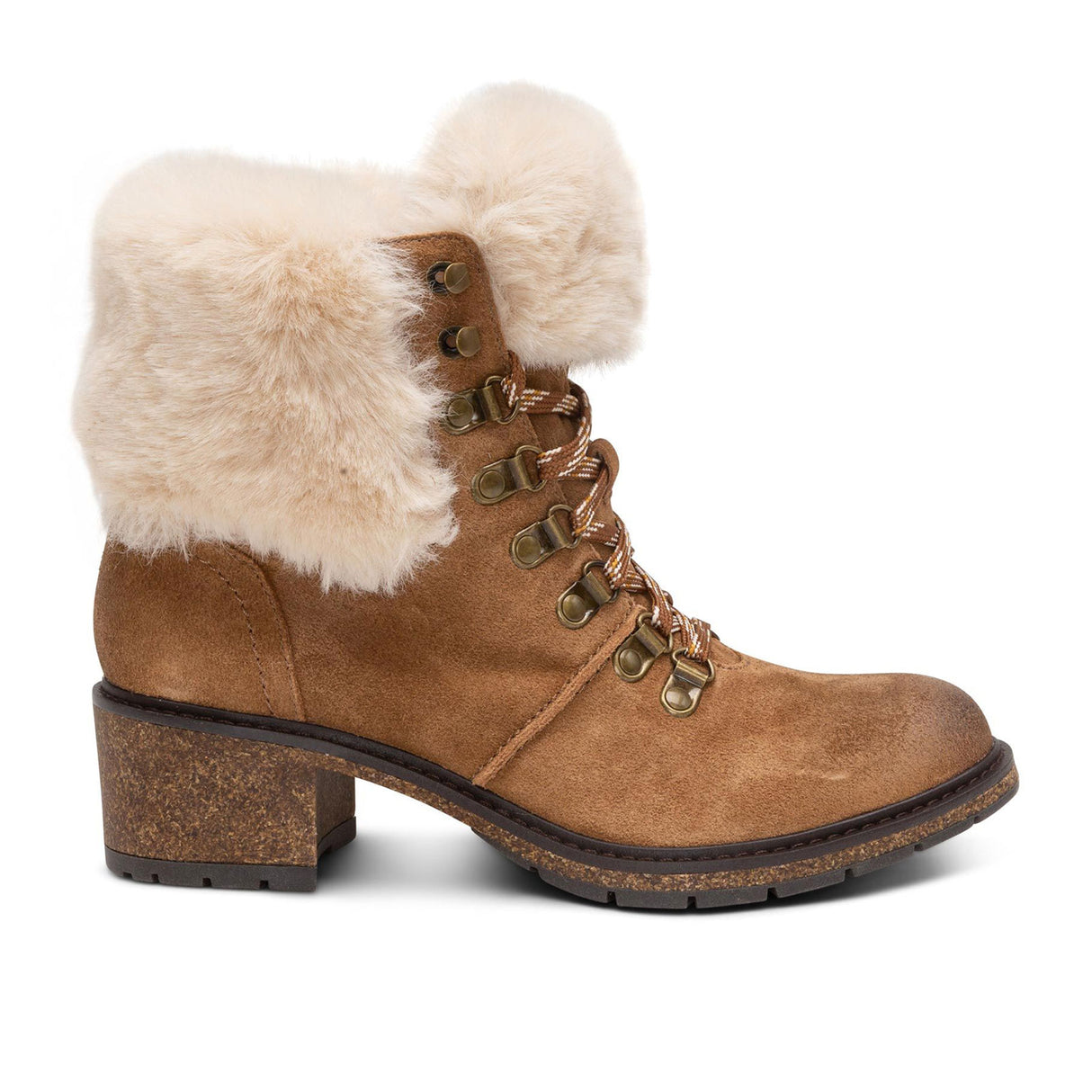 Aetrex Brooklyn Mid Boot (Women) - Dark Tan Leather Boots - Fashion - Ankle Boot - The Heel Shoe Fitters