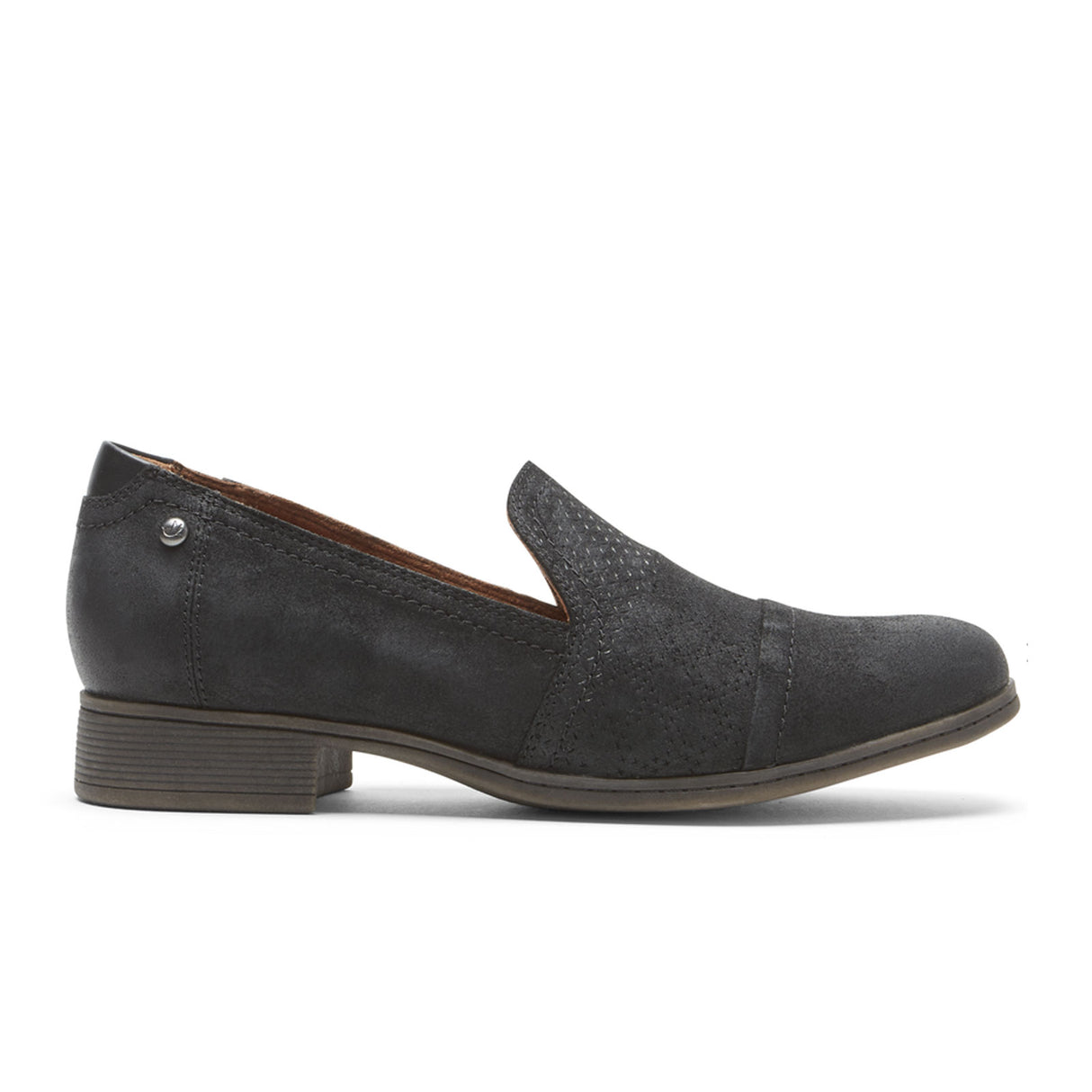 Cobb Hill Crosbie Slip On (Women) - Black Suede Dress-Casual - Loafers - The Heel Shoe Fitters