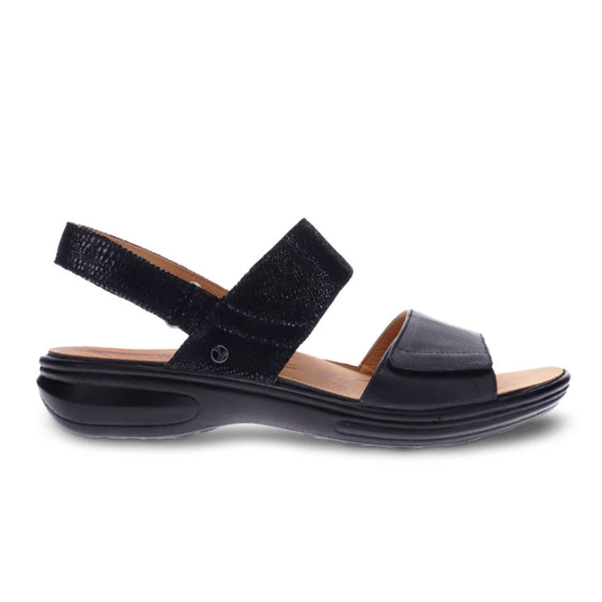 Revere Como Backstrap Sandal (Women) - Black/Black Lizard Sandal - Backstrap - The Heel Shoe Fitters