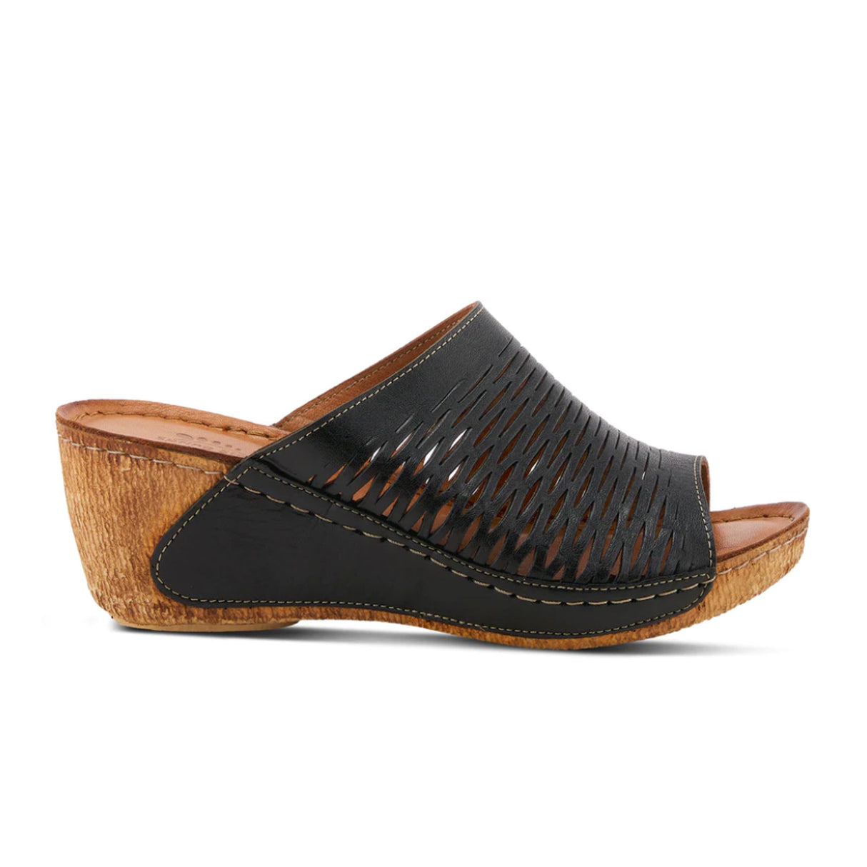 Spring Step Cunacena Wedge Sandal (Women) - Black Sandal - Heel/Wedge - The Heel Shoe Fitters