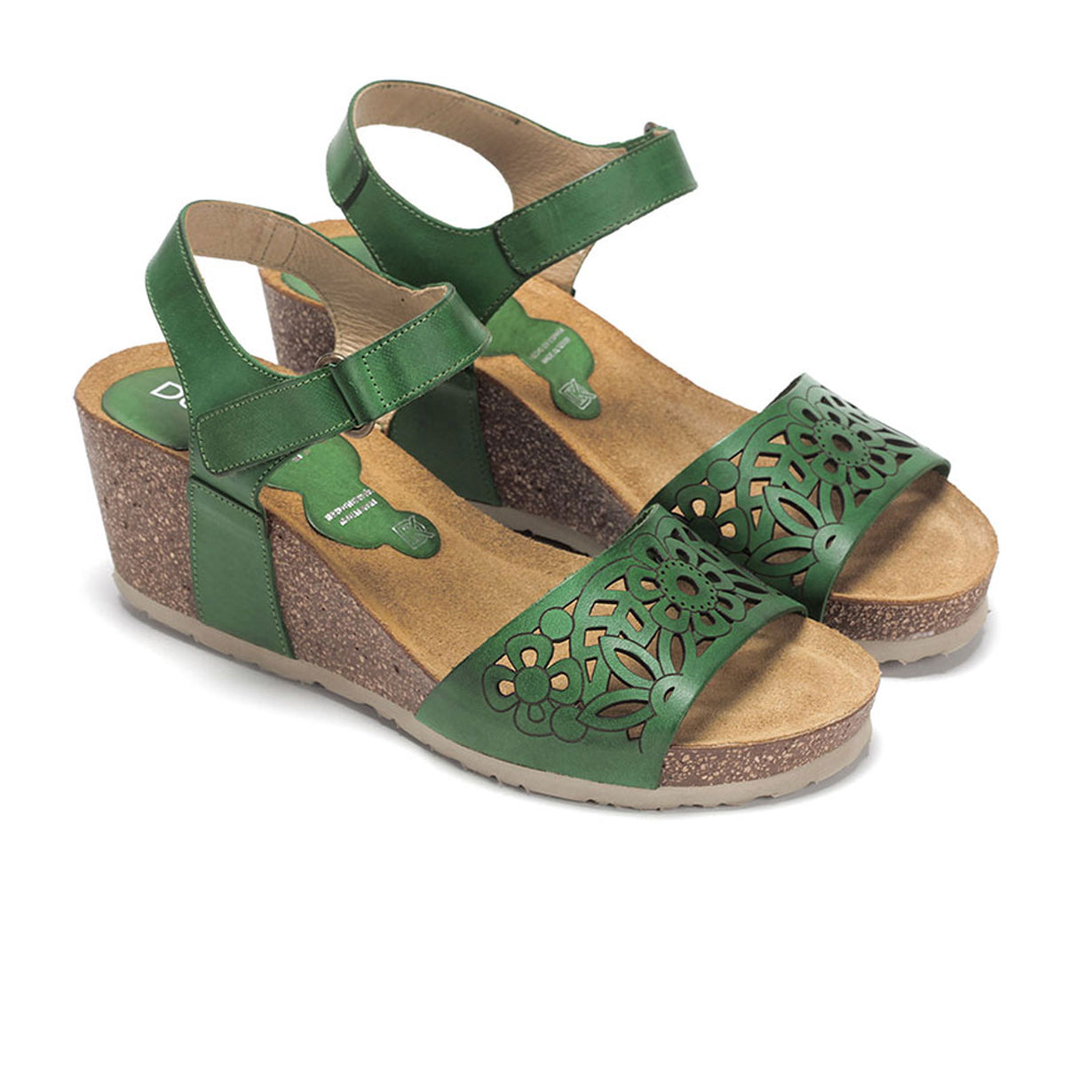 Dorking Palma D8550 Wedge Sandal(Women) - Green Sandal - Heel/Wedge - The Heel Shoe Fitters