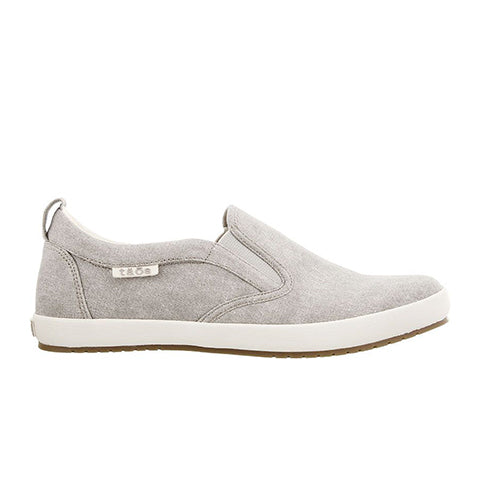 Taos Dandy Slip On Sneaker (Women) - Grey Washed Canvas Dress-Casual - Slip On - The Heel Shoe Fitters