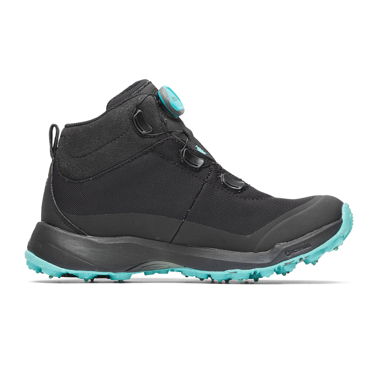 Icebug Stavre BUGrip GTX Winter Hiking Boot (Women) - Black/Jade Mist with Studs Hiking - Mid - The Heel Shoe Fitters