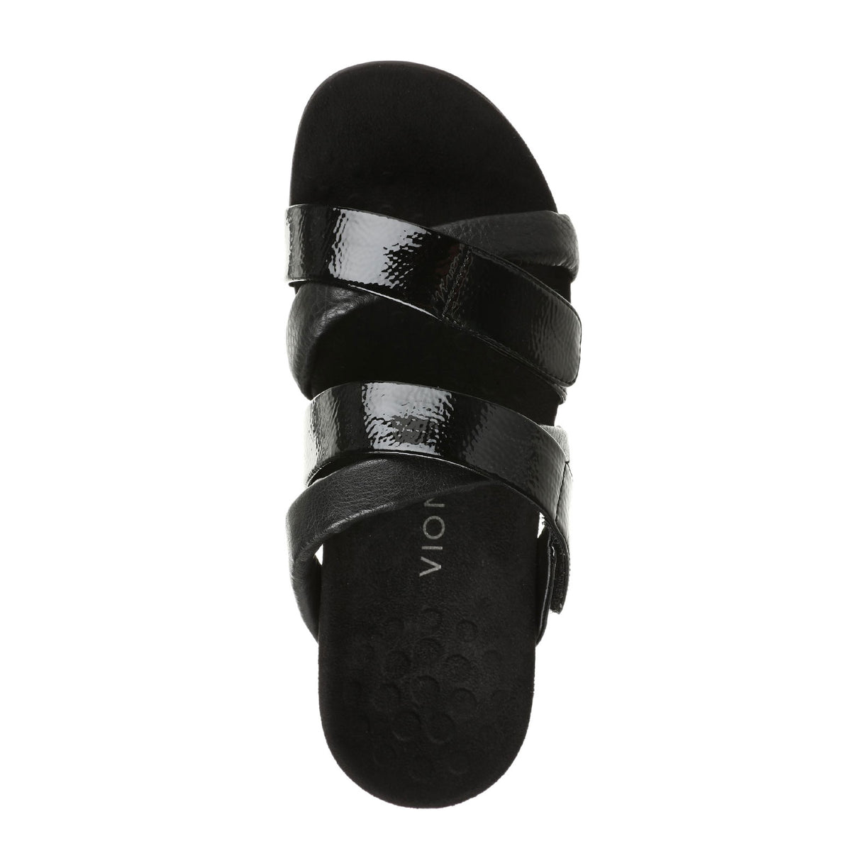 Vionic Hadlie Slide Sandal (Women) - Black Patent Sandal - Slide - The Heel Shoe Fitters