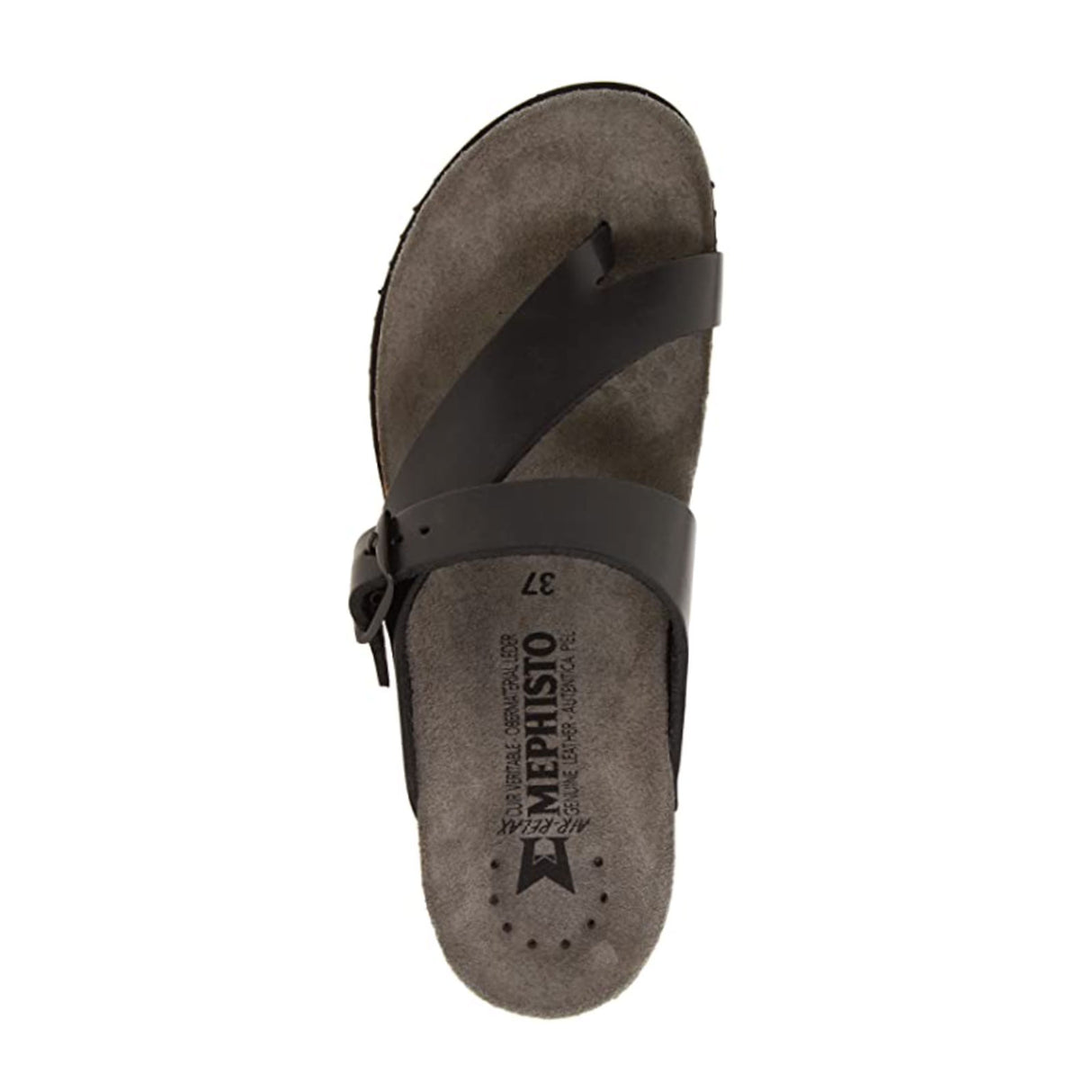 Mephisto Helen Sandal (Women) - Black Waxy Sandal - Thong - The Heel Shoe Fitters