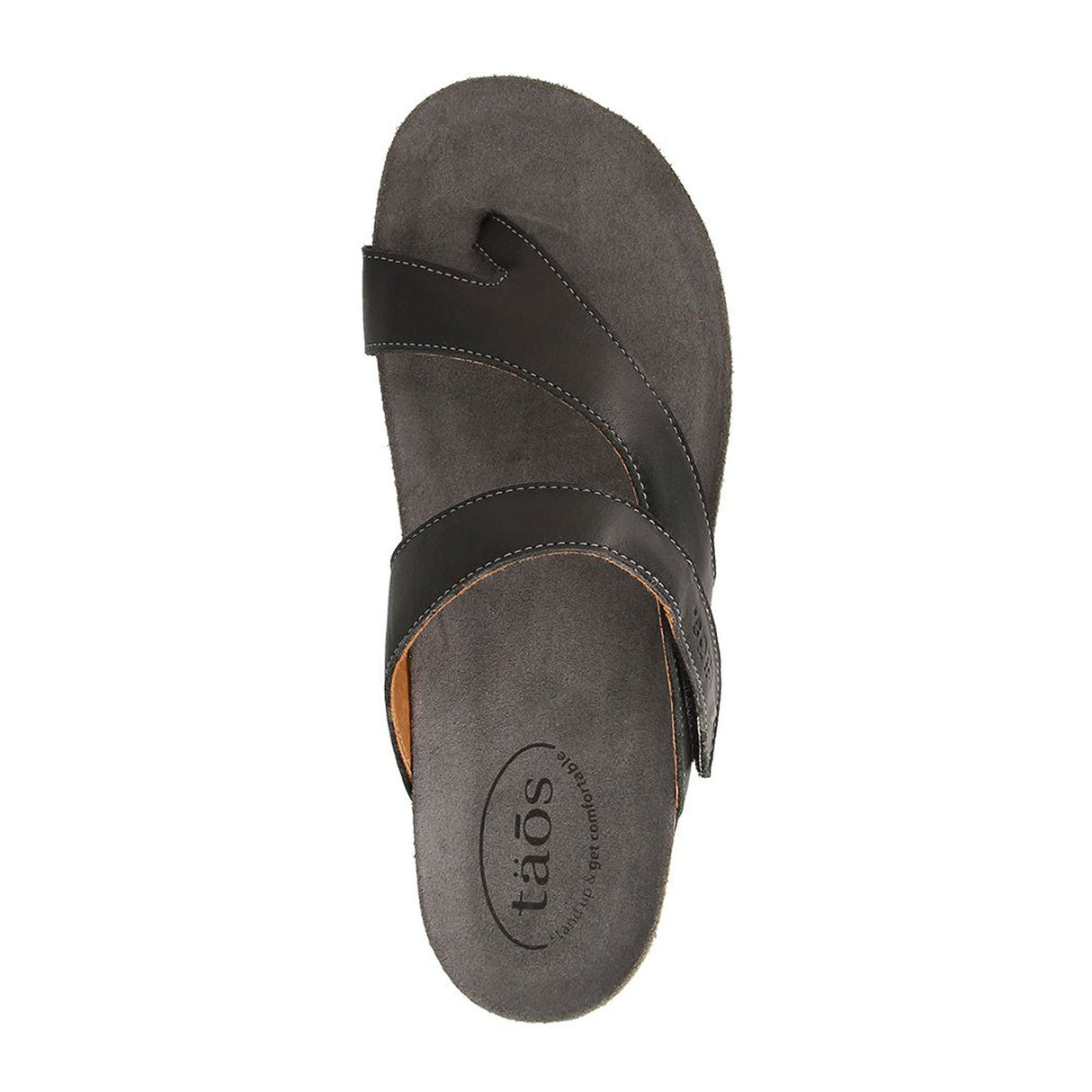 Taos Lola Sandal (Women) - Black Leather Sandal - Thong - The Heel Shoe Fitters