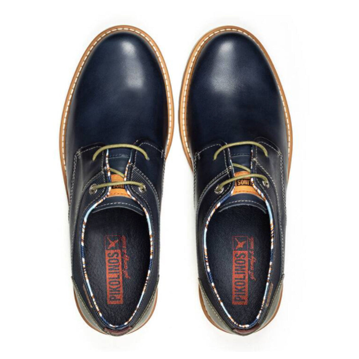 Pikolinos Berna M8J-4366 Lace Up (Men) - Blue Leather Dress-Casual - Oxford - The Heel Shoe Fitters