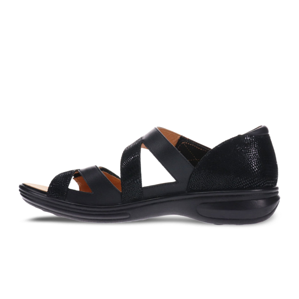 Revere Mauritius Backstrap Sandal (Women) - Black Lizard Sandal - Backstrap - The Heel Shoe Fitters