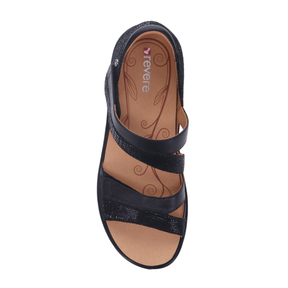 Revere Mauritius Backstrap Sandal (Women) - Black Lizard Sandal - Backstrap - The Heel Shoe Fitters