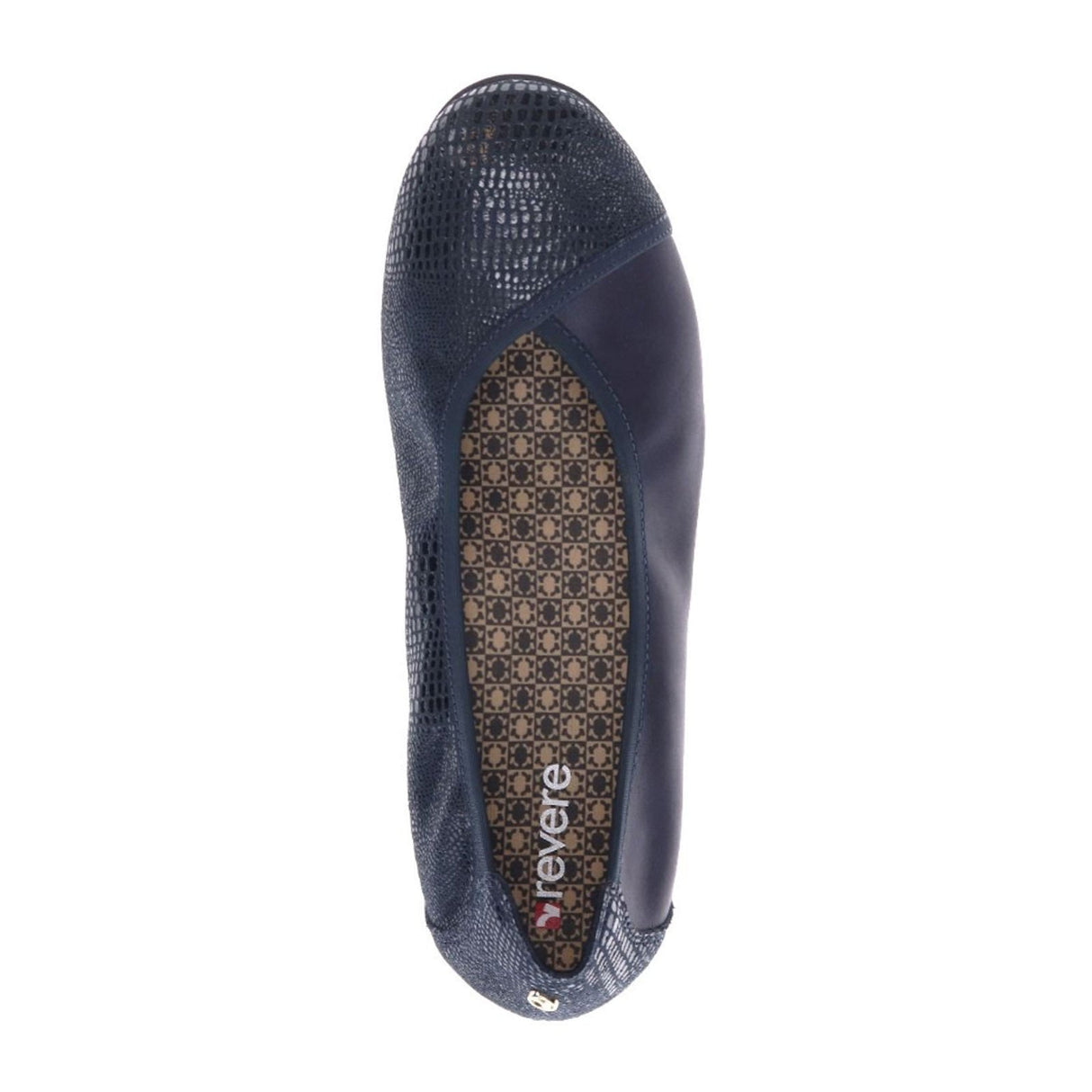 Revere Nairobi Ballet Flat (Women) - Navy Lizard Dress-Casual - Flat - The Heel Shoe Fitters