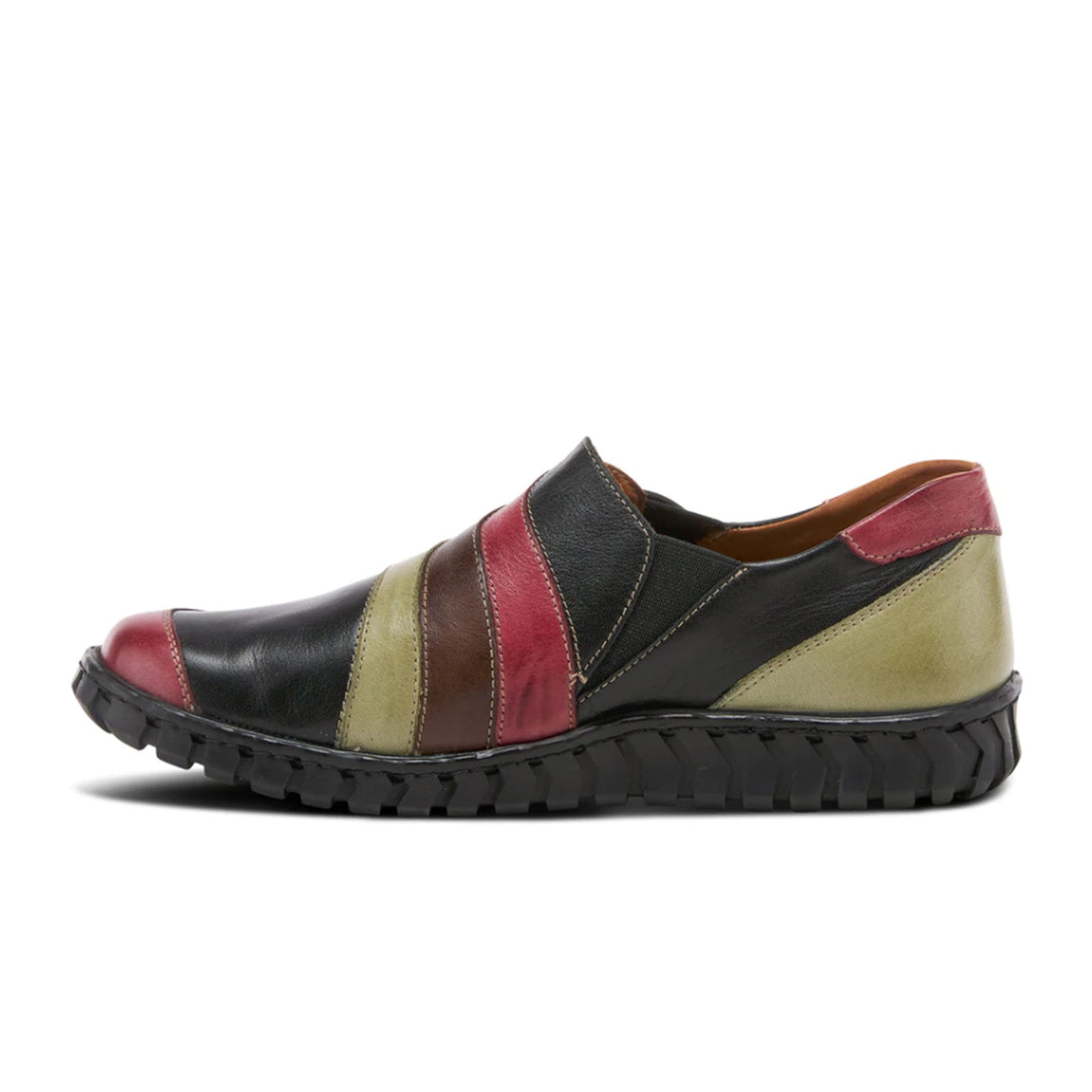Spring Step Neeta Slip On (Women) - Black Multi Leather Dress-Casual - Slip On - The Heel Shoe Fitters