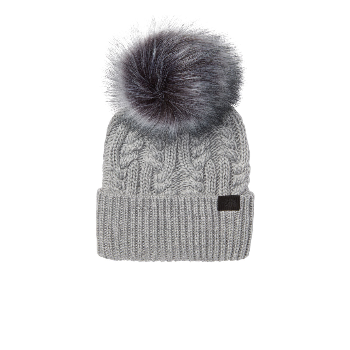 The North Face Oh Mega Fur Pom Beanie (Women) - TNF Light Grey Heather Accessories - Headwear - The Heel Shoe Fitters