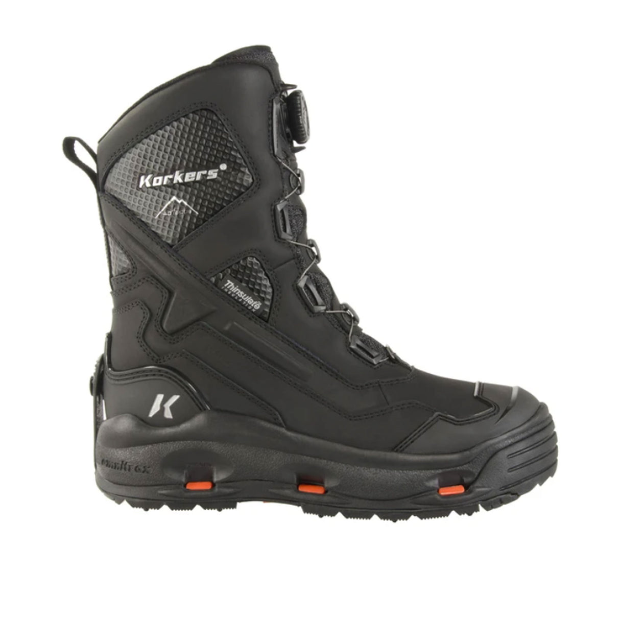 Korkers Polar Vortex 600G Insulated Waterproof Boot with SnowTrac Sole (Men) - Black Boots - Winter - Mid Boot - The Heel Shoe Fitters