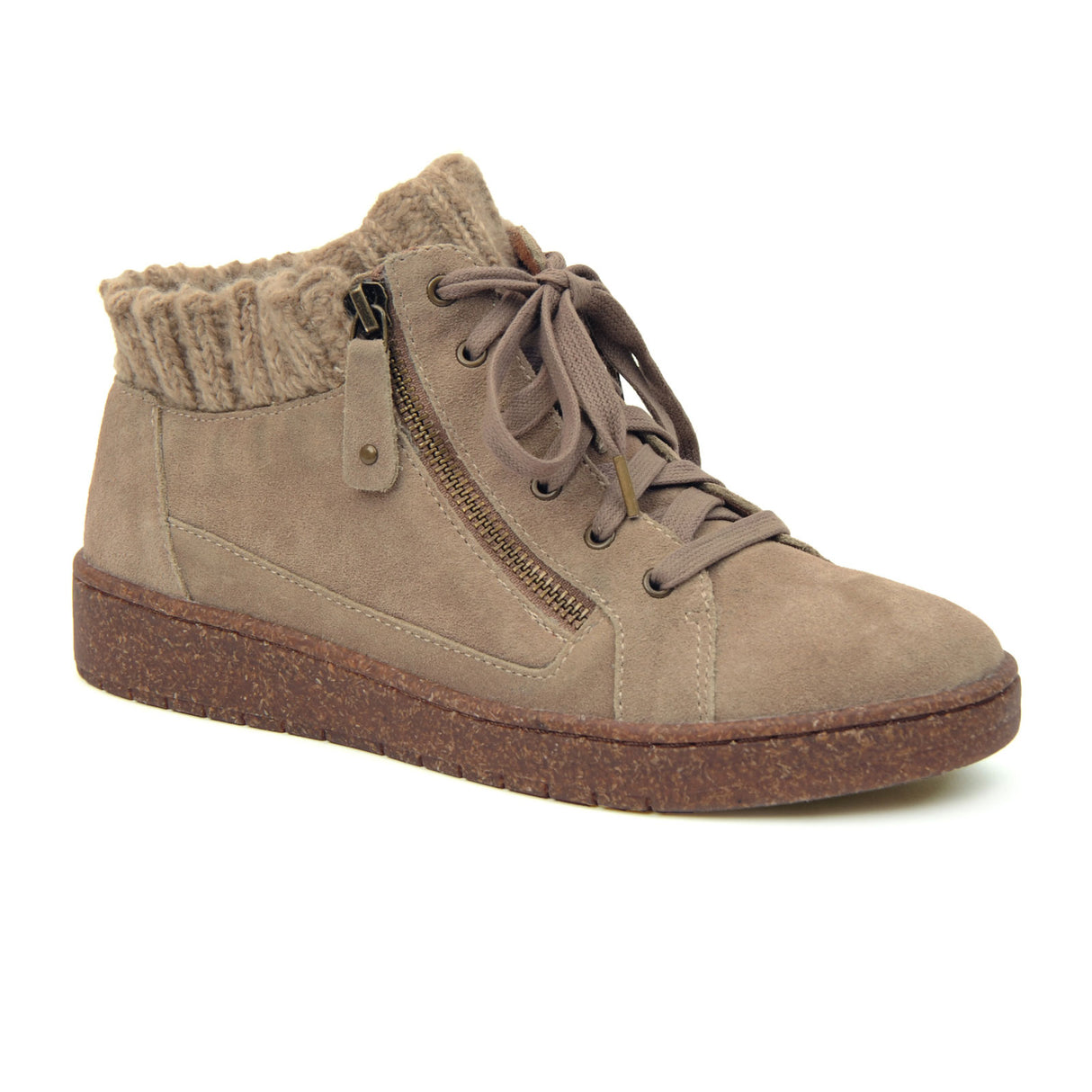Aetrex Bonnie Ankle Boot (Women) - Taupe Suede Boots - Casual - Low - The Heel Shoe Fitters