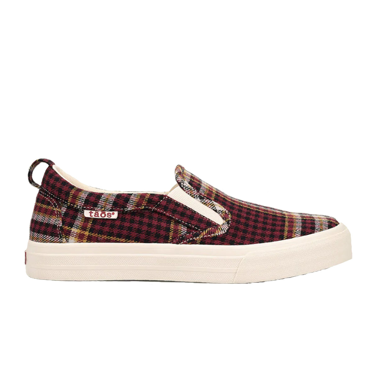 Taos Rubber Soul Slip On Sneaker (Women) - Burgundy Plaid Dress-Casual - Slip On - The Heel Shoe Fitters