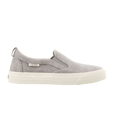 Taos Rubber Soul Slip On Sneaker (Women) - Gray Washed Canvas Dress-Casual - Slip On - The Heel Shoe Fitters