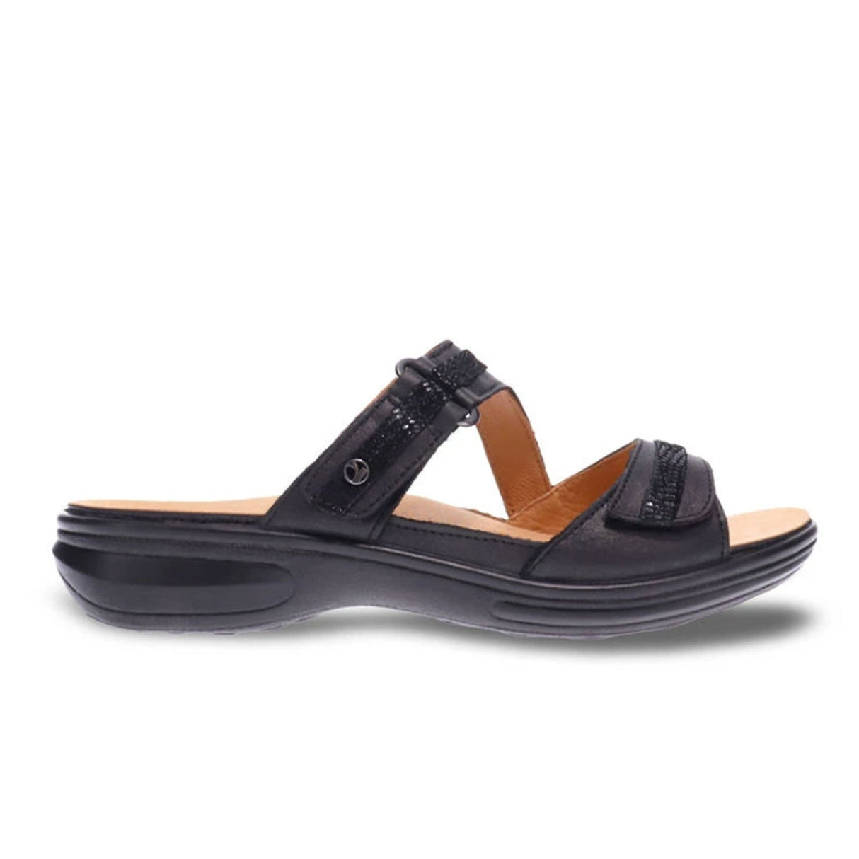 Revere Rio Slide Sandal (Women) - Onyx/Black Lizard Sandal - Slide - The Heel Shoe Fitters
