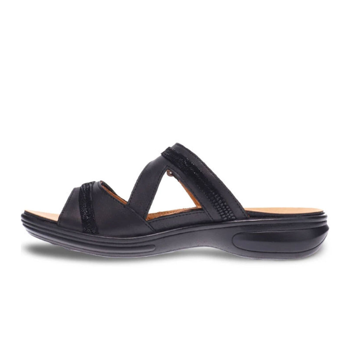 Revere Rio Slide Sandal (Women) - Onyx/Black Lizard Sandal - Slide - The Heel Shoe Fitters
