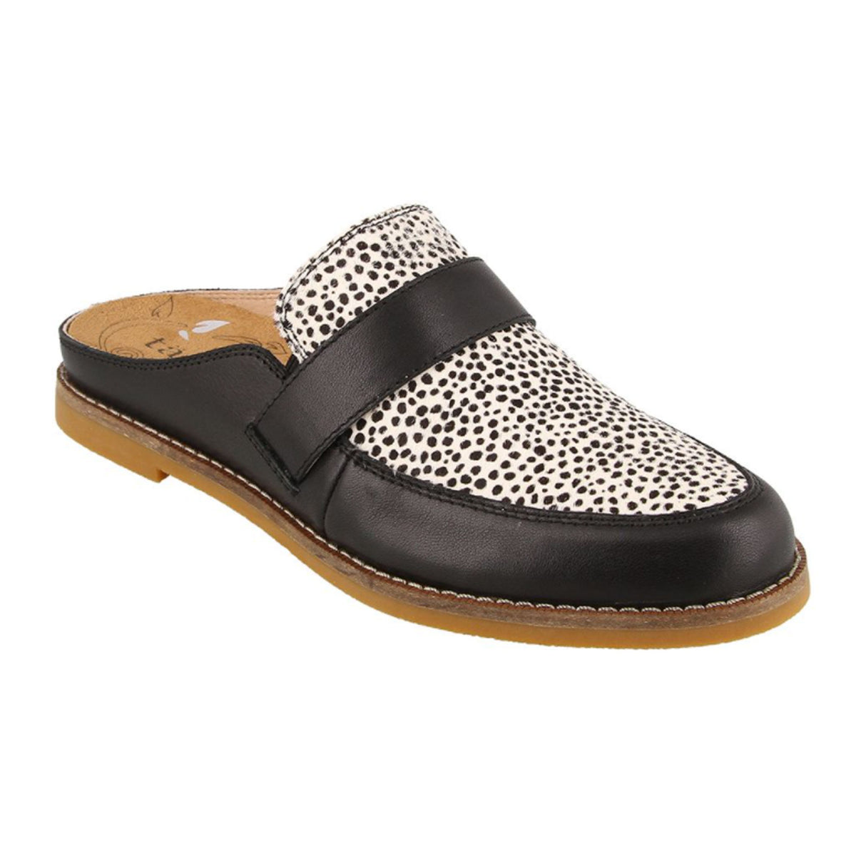 Taos Royal Slide (Women) - Black/White Cheetah Multi Dress-Casual - Clogs & Mules - The Heel Shoe Fitters