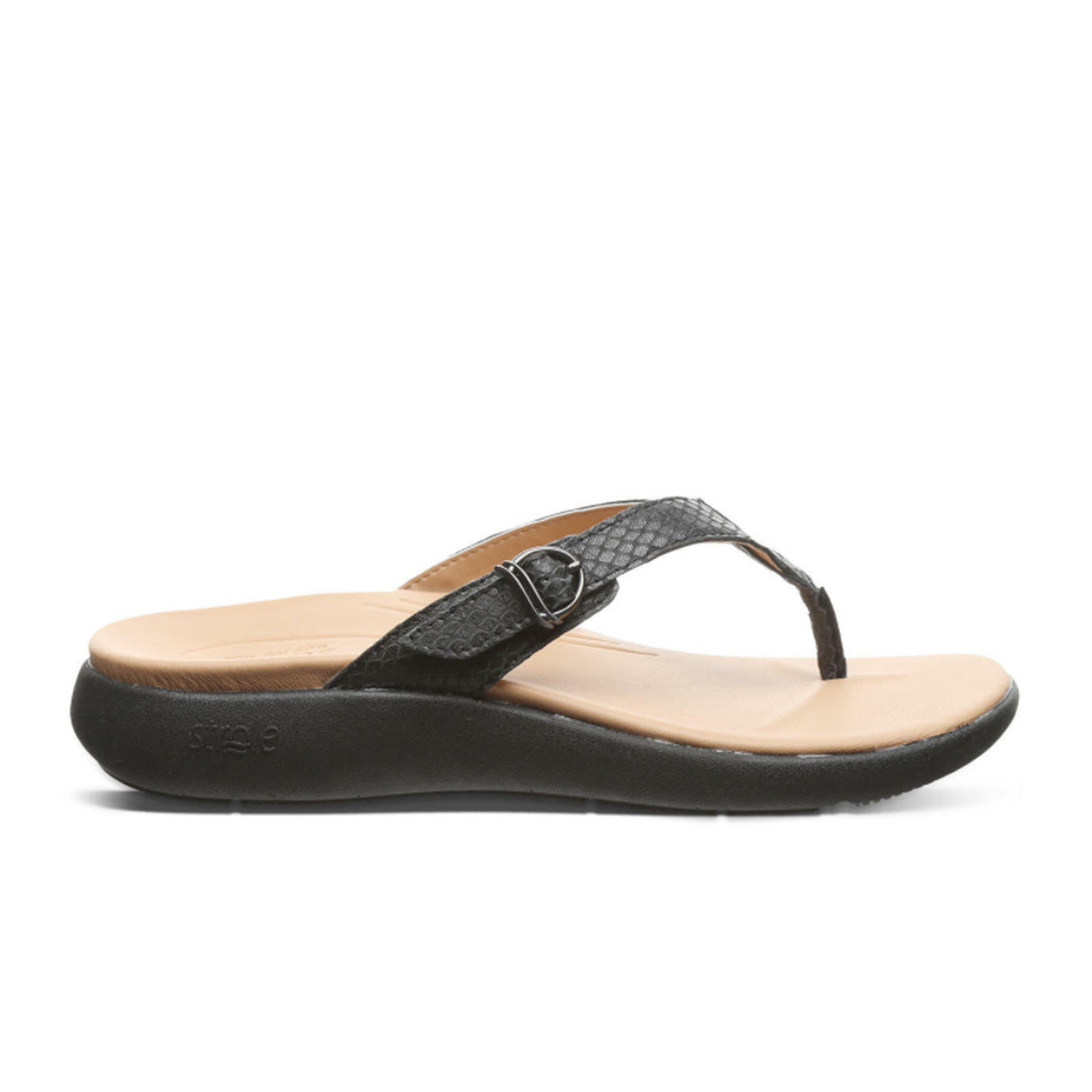 Strole Coaster Thong Sandal (Women) - Black 2 Sandal - Thong - The Heel Shoe Fitters