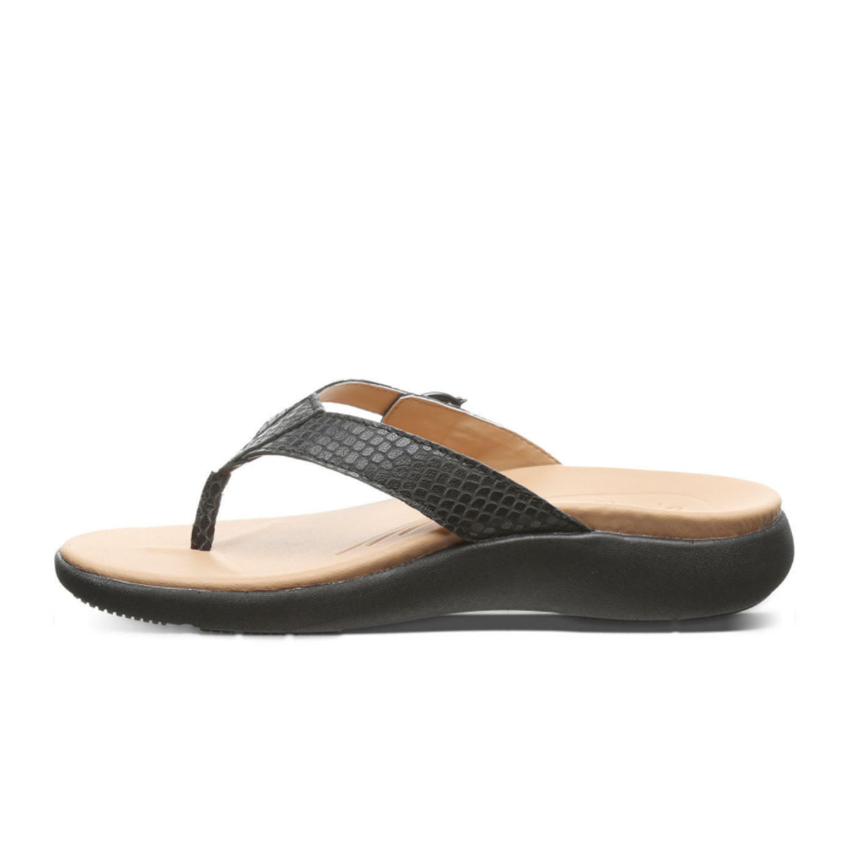 Strole Coaster Thong Sandal (Women) - Black 2 Sandal - Thong - The Heel Shoe Fitters