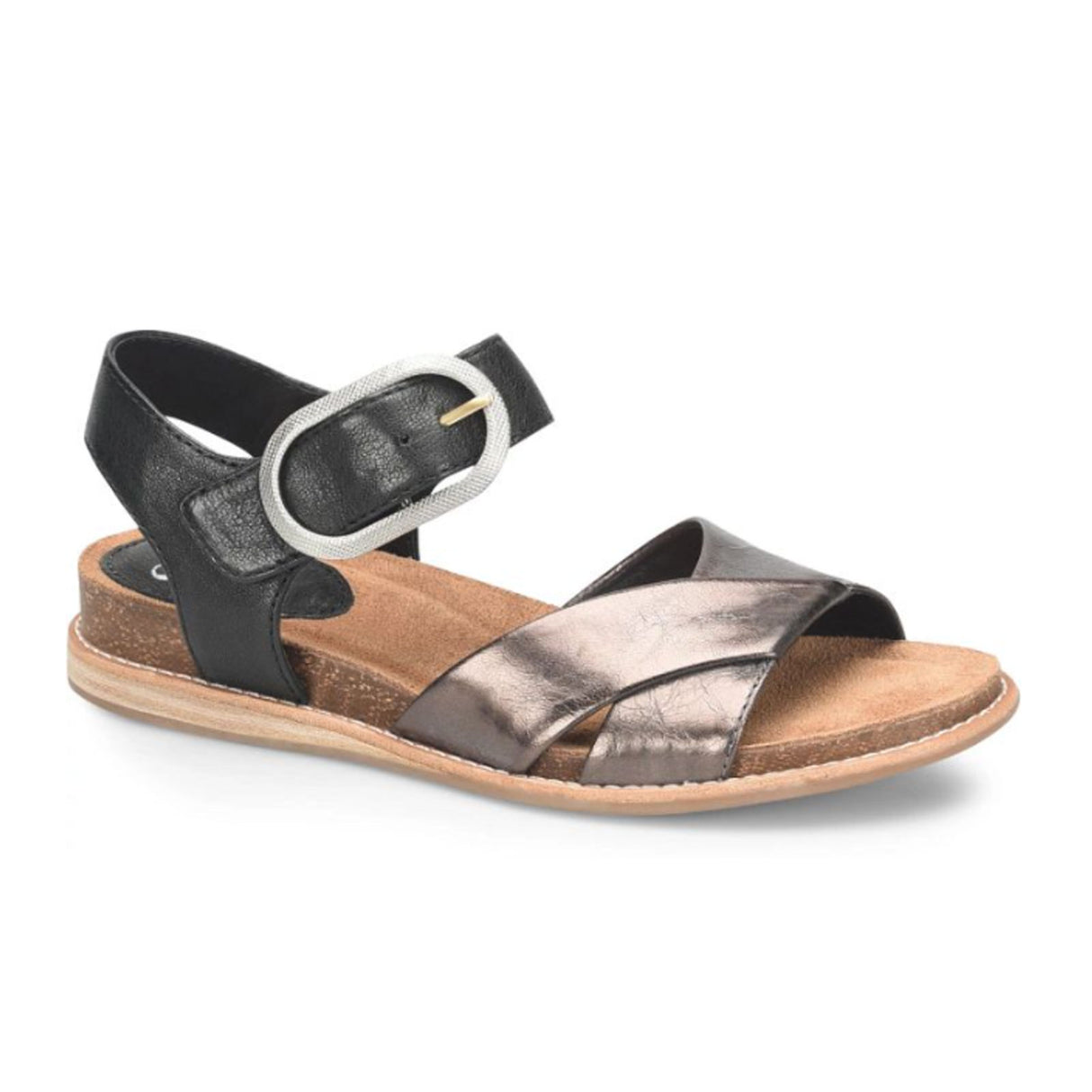 Sofft Bayo Backstrap Sandal (Women) - Black/Pewter Sandal - Backstrap - The Heel Shoe Fitters