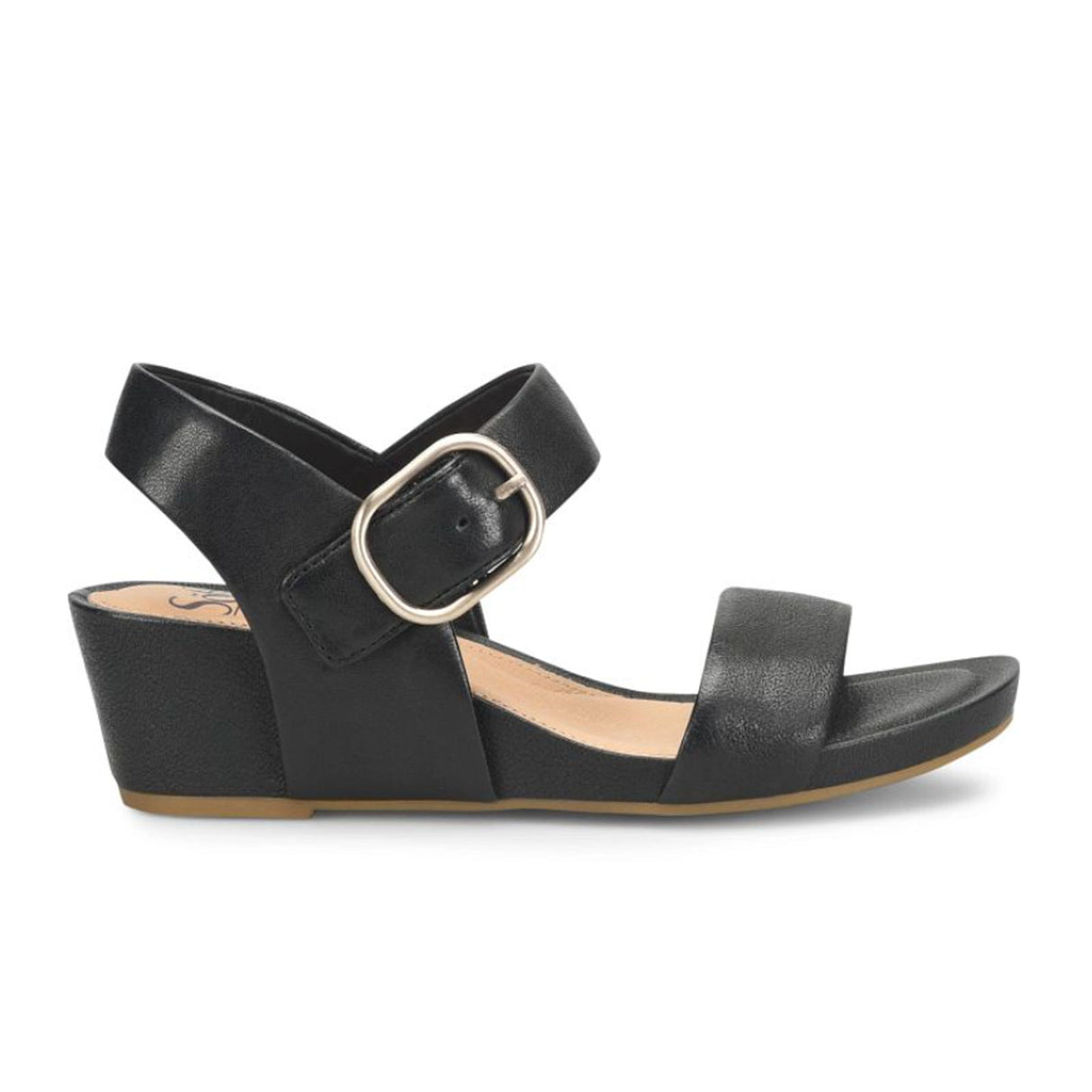 Sofft Vaya Wedge Sandal (Women) - Black Sandal - Heel/Wedge - The Heel Shoe Fitters