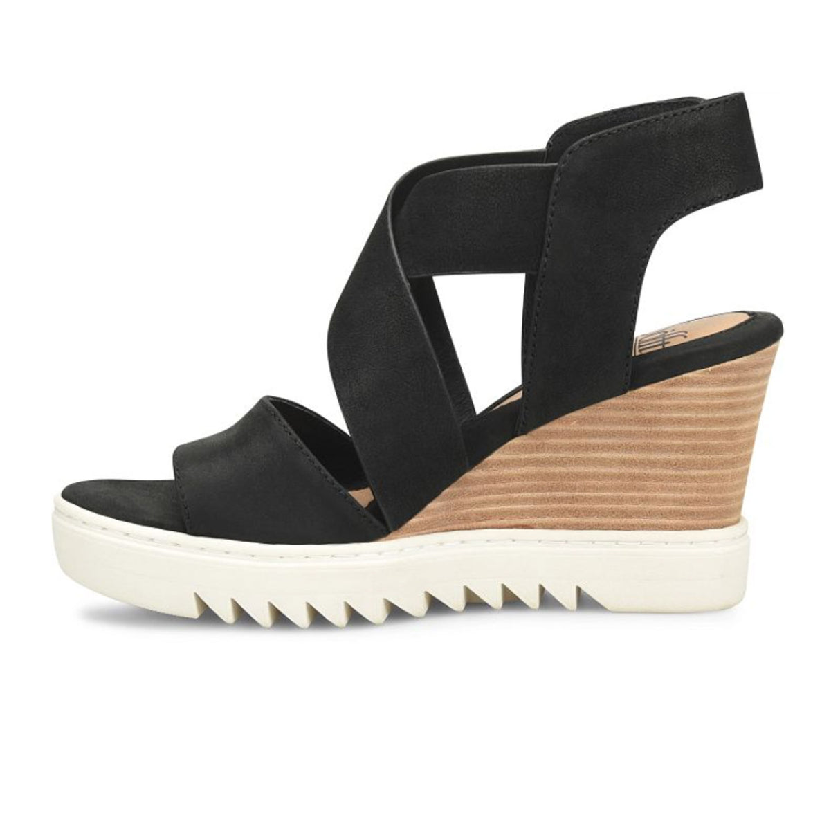 Sofft Uxley Wedge Sandal (Women) - Black Sandal - Heel/Wedge - The Heel Shoe Fitters