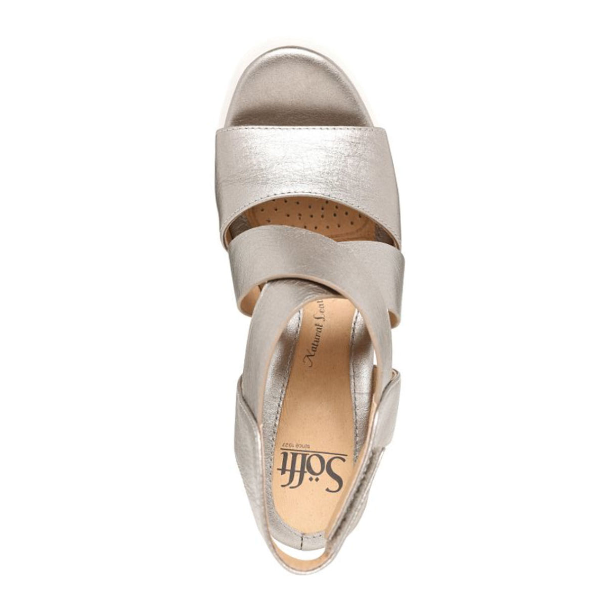 Sofft Uxley Wedge Sandal (Women) - Grey Gold Sandal - Heel/Wedge - The Heel Shoe Fitters