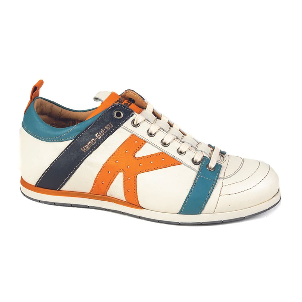 Kamo-Gutsu TIFO 042 Low Sneaker (Men) - White/Ice/Orange Athletic - Casual - Lace Up - The Heel Shoe Fitters
