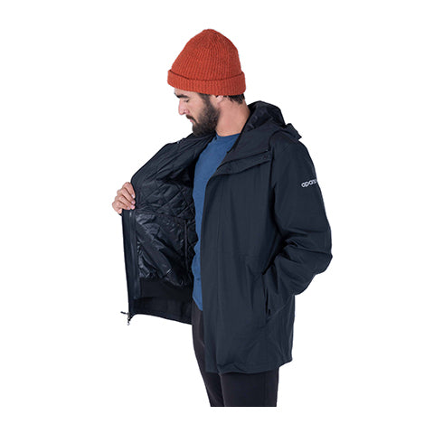Aparso 3-in-1 Transition Shell Waterproof Jacket (Men) - Muted Black Apparel - Jacket - Winter - The Heel Shoe Fitters
