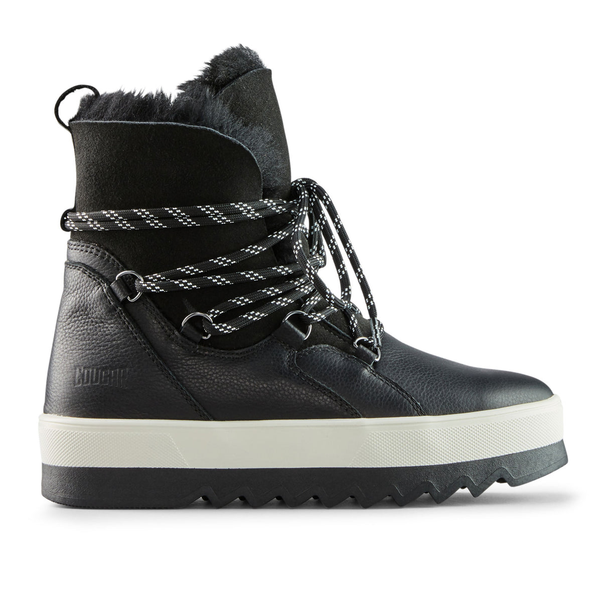 Cougar V-Five Waterproof Boot (Women) - Black Leather/Shearling Boots - Winter - Mid Boot - The Heel Shoe Fitters