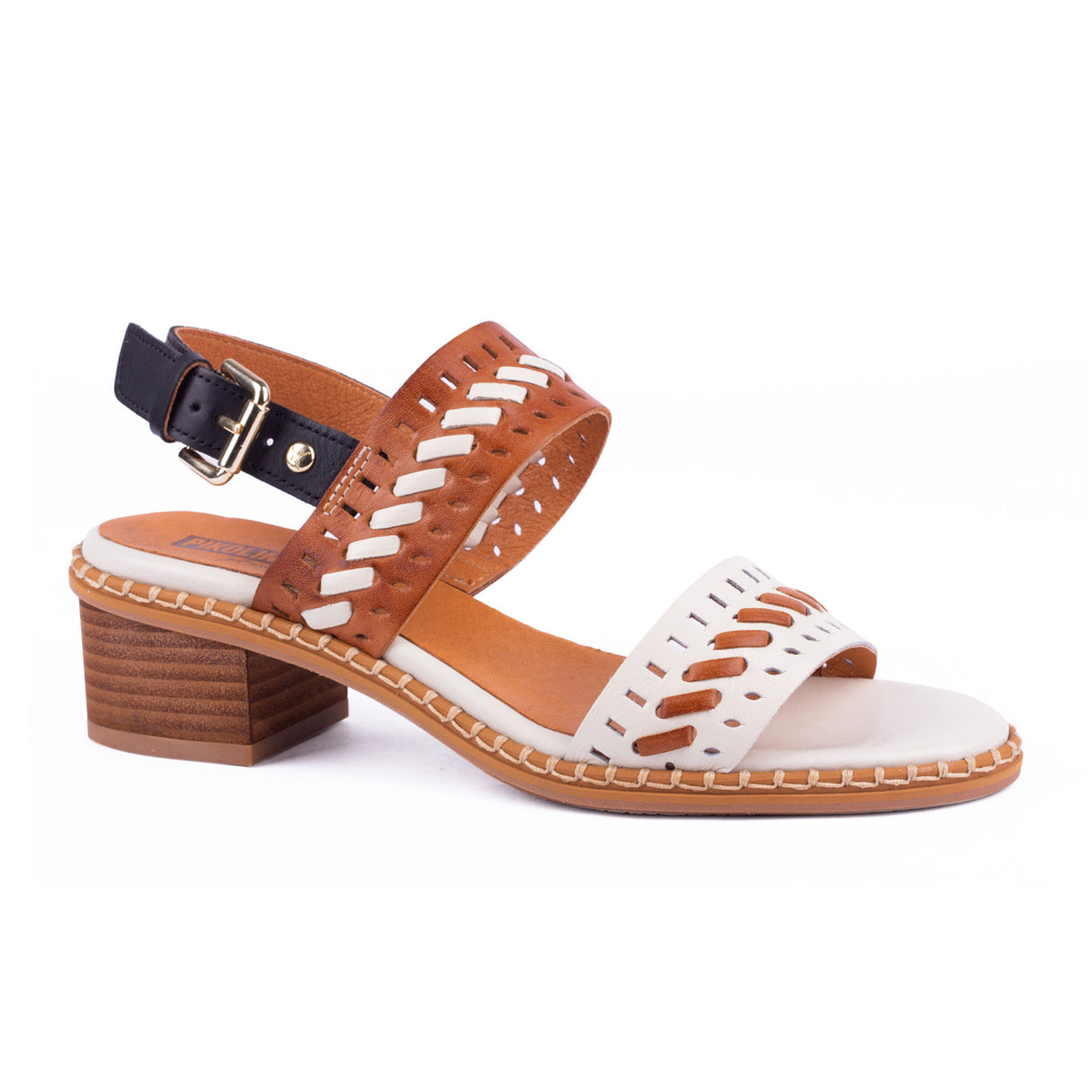 Pikolinos Blanes W3H-1822C1 Heeled Sandal (Women) - Nata Leather Sandal - Heel/Wedge - The Heel Shoe Fitters