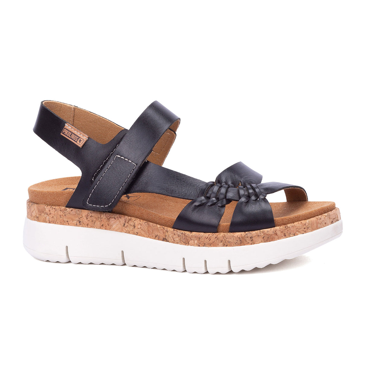 Pikolinos Palma W4N-0968 Backstrap Sandal (Women) - Black Leather Sandal - Heel/Wedge - The Heel Shoe Fitters