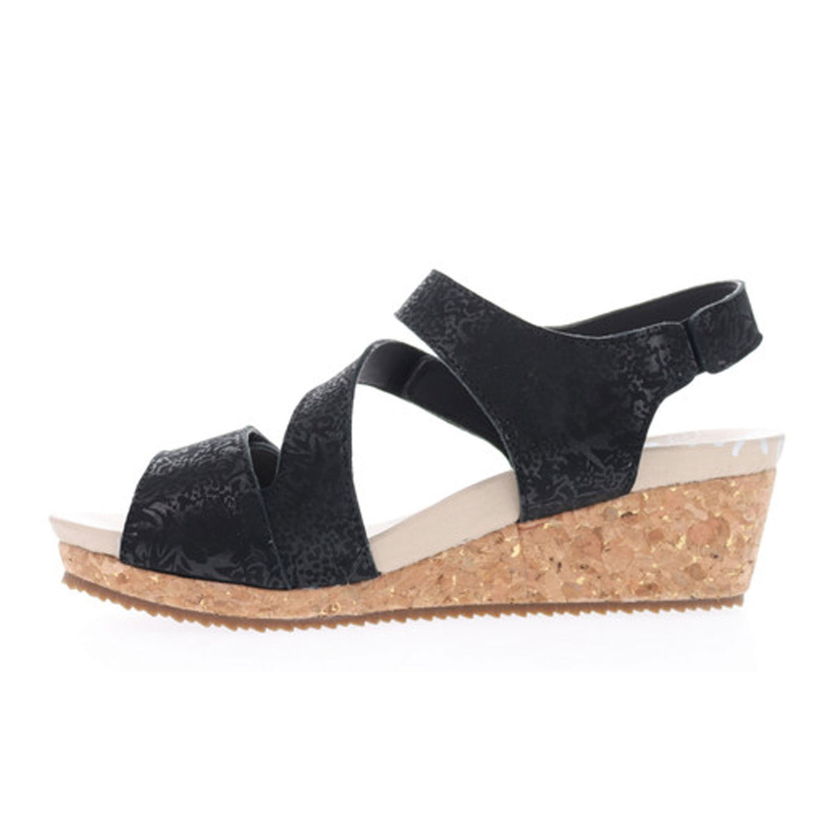 Propet Millie Wedge Sandal (Women) - Black Sandal - Heel/Wedge - The Heel Shoe Fitters