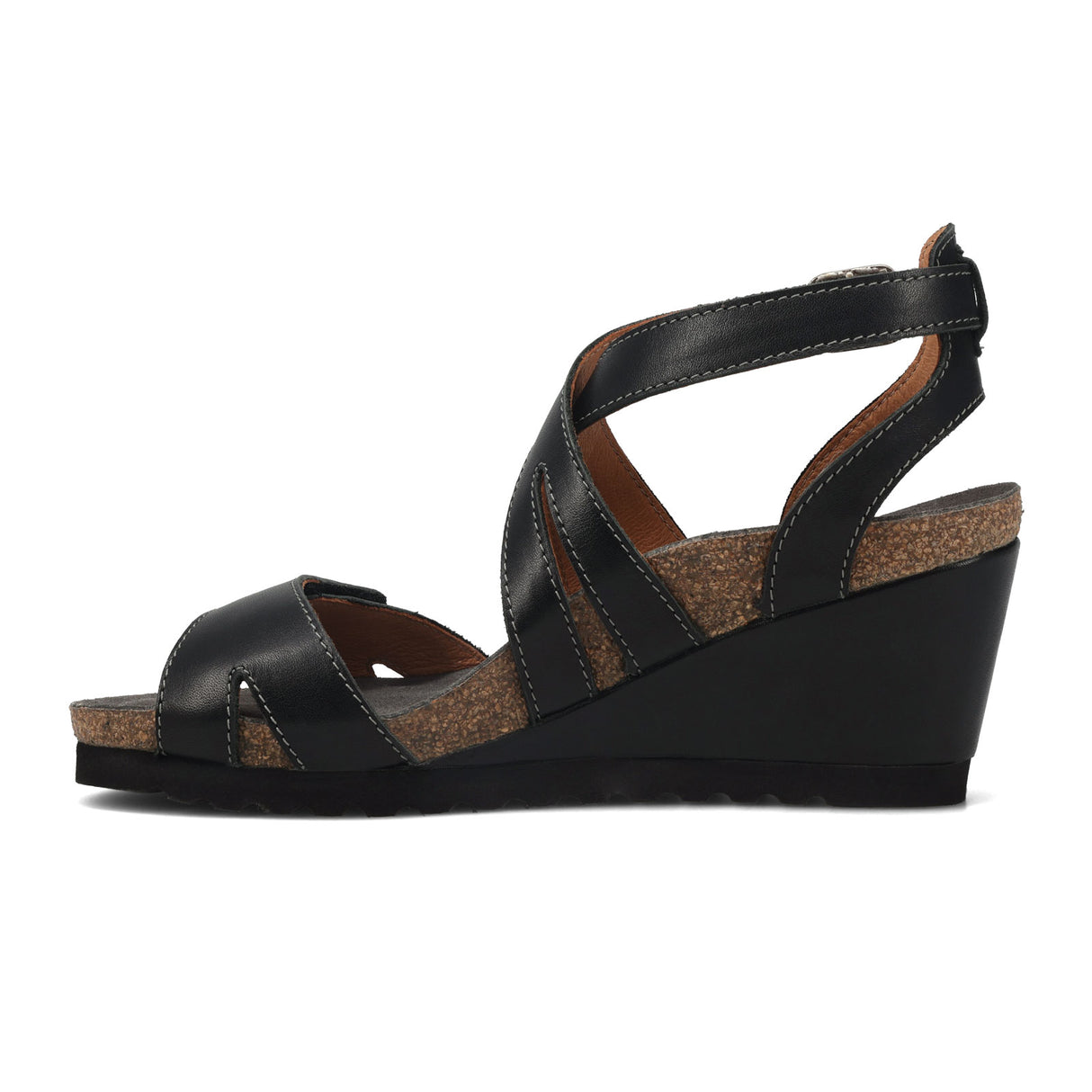 Taos Xcellent Wedge Sandal (Women) - Black Sandal - Heel/Wedge - The Heel Shoe Fitters