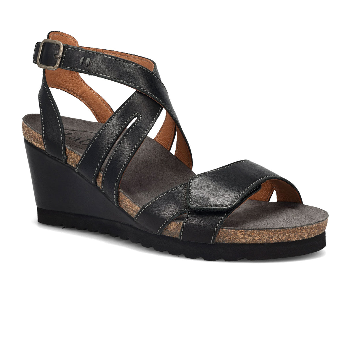 Taos Xcellent Wedge Sandal (Women) - Black Sandal - Heel/Wedge - The Heel Shoe Fitters