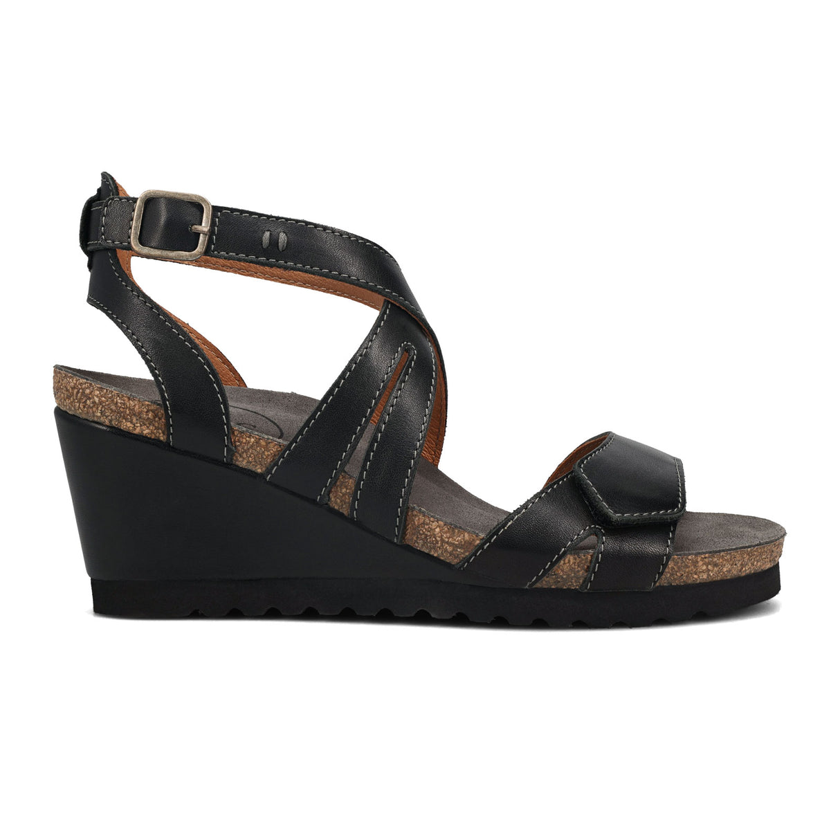 Taos Xcellent Wedge Sandal (Women) - Black Sandal - Heel/Wedge - The Heel Shoe Fitters