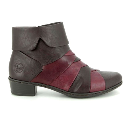 Rieker Y0791-26 (Women) - Havanna/Bordeaux/Vino Boots - Fashion - Ankle Boot - The Heel Shoe Fitters