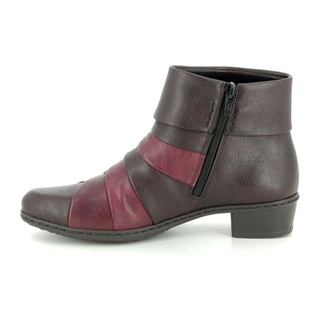 Rieker Y0791-26 (Women) - Havanna/Bordeaux/Vino Boots - Fashion - Ankle Boot - The Heel Shoe Fitters